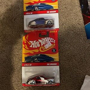Hot Wheels Tail Dragger Toy Car - Blue and Red Series 3 2007